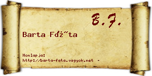 Barta Fáta névjegykártya
